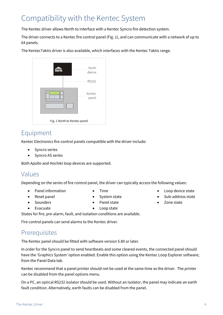 Preview thumbnail of page 4 of the Kentec Driver Manual PDF document.